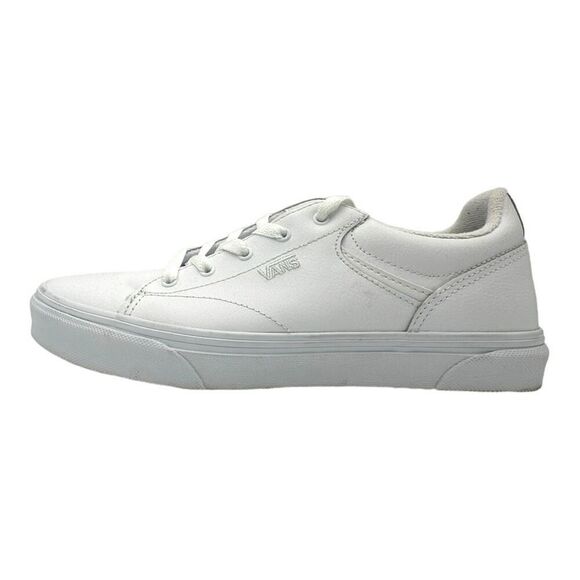 Vans Leather Old Skool Athletic Shoes White Youth 6 Leather - Picture 2 of 8